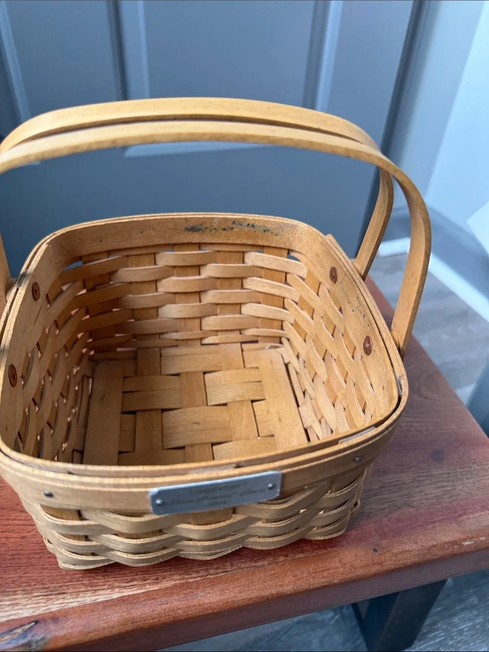 Longaberger Natural Yellow Wood Double-Handle Basket